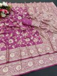 FASHIONABLE DOLA SILK WEAVING WORK SAREE WITH UNSTITCHED BLOUSE PARTY WEAR WHOLESALE PRICE ETHNIC GARMENT (1)