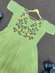 FASHIONABLE GEORGETTE EMBROIDERY RUFFLE WORK ONLY GOWN PARTY WEAR WHOLESALE PRICE ETHNIC GARMENT (2)