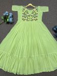 FASHIONABLE GEORGETTE EMBROIDERY RUFFLE WORK ONLY GOWN PARTY WEAR WHOLESALE PRICE ETHNIC GARMENT (2)