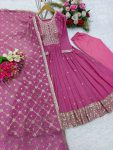 FASHIONABLE GEORGETTE EMBROIDERY SEQUENCE WORK GOWM BOTTOM WITH DUPATTA PARTY WEAR WHOLESALE PRICE ETHNIC GARMENT (2)