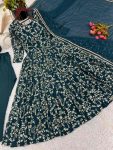 FASHIONABLE GEORGETTE EMBROIDERY SEQUENCE WORK GOWN BOTTOM WITH DUPATTA PARTY WEAR WHOLESALE PRICE ETHNIC GARMENT (5)