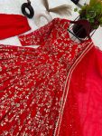 FASHIONABLE GEORGETTE EMBROIDERY SEQUENCE WORK GOWN BOTTOM WITH DUPATTA PARTY WEAR WHOLESALE PRICE ETHNIC GARMENT (2)