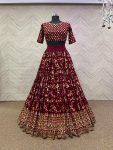 FASHIONABLE GEORGETTE EMBROIDERY SEQUENCE WORK LEHENGA CHOLI WITH DUPATTA PARTY WEAR WHOLESALE PRICE ETHNIC GARMENT (4)