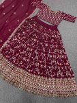 FASHIONABLE GEORGETTE EMBROIDERY SEQUENCE WORK LEHENGA CHOLI WITH DUPATTA PARTY WEAR WHOLESALE PRICE ETHNIC GARMENT (4)