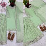 FASHIONABLE GEORGETTE EMBROIDERY SEQUENCE WORK TOP PALAZZO WITH DUPATTA PARTY WEAR WHOLESALE PRICE ETHNIC GARMENT (2)