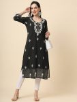 FASHIONABLE GEORGETTE EMBROIDERY WORK ONLY KURTI OFFICE WEAR WHOLESALE PRICE ETHNIC GARMENT 1 (3)