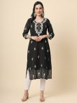 FASHIONABLE GEORGETTE EMBROIDERY WORK ONLY KURTI OFFICE WEAR WHOLESALE PRICE ETHNIC GARMENT 1 (3)