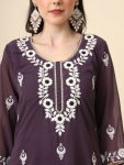 FASHIONABLE GEORGETTE EMBROIDERY WORK ONLY KURTI OFFICE WEAR WHOLESALE PRICE ETHNIC GARMENT (9)