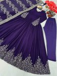 FASHIONABLE GEORGETTE EMRBOIEDRY SEQUENCE WORK GOWN BOTTOM WITH DUPATTA PARTY WEAR WHOLESALE PRICE ETHNIC GARMENT (7)