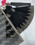 FASHIONABLE GEORGETTE EMRBOIEDRY SEQUENCE WORK GOWN BOTTOM WITH DUPATTA PARTY WEAR WHOLESALE PRICE ETHNIC GARMENT (11)