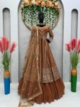 FASHIONABLE GEORGETTE THREAD SEQUENCE WORK TOP LEHENGA WITH DUPATTA PARTY WEAR WHOLESALE PRICE ETHNIC GARMENT (14)