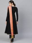 FASHIONABLE RAYON PLAIN LACE WORK GOWN BOTTOM WITH CHANDERI SILK DUPATTA PARTY WEAR WHOLESALE PRICE ETHNIC GARMENT (4)