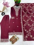 LATEST CHINON EMBROIDERY SEQUENCE WORK TOP BOTTOM WITH DUPATTA PARTY WEAR WHOLESALE PRICE ETHNIC GARMENT (3)