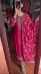 LATEST CHINON EMBROIDERY SEQUENCE WORK TOP BOTTOM WITH DUPATTA PARTY WEAR WHOLESALE PRICE ETHNIC GARMENT (8)