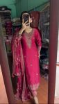 LATEST CHINON EMBROIDERY SEQUENCE WORK TOP BOTTOM WITH DUPATTA PARTY WEAR WHOLESALE PRICE ETHNIC GARMENT (8)
