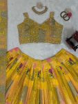 LATEST CHINON SILK EMBROIDERY SEQUENCE WORK LEHENGA CHOLI WITH DUPATTA PARTY WEAR WHOLESALE PRICE ETHNIC GARMENT (4)