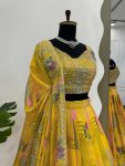 LATEST CHINON SILK EMBROIDERY SEQUENCE WORK LEHENGA CHOLI WITH DUPATTA PARTY WEAR WHOLESALE PRICE ETHNIC GARMENT (4)