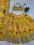 LATEST CHINON SILK EMBROIDERY SEQUENCE WORK LEHENGA CHOLI WITH DUPATTA PARTY WEAR WHOLESALE PRICE ETHNIC GARMENT (4)