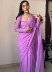 LATEST GEORGETTE PLAIN 1 MINUTE SAREE WITH UNSTITCHED BLOUSE PARTY WEAR WHOLESALE PRICE ETHNIC GARMENT (3)