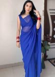 LATEST GEORGETTE PLAIN 1 MINUTE SAREE WITH UNSTITCHED BLOUSE PARTY WEAR WHOLESALE PRICE ETHNIC GARMENT (11)