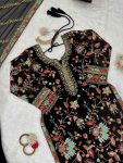 LATEST GEORGETTE THREAD SEQUENCE WORK TOP SHARARA WITH DUPATTA PARTY WEAR WHOLESALE PRICE ETHNIC GARMENT (2)
