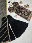LATEST GEORGETTE THREAD SEQUENCE WORK TOP SHARARA WITH DUPATTA PARTY WEAR WHOLESALE PRICE ETHNIC GARMENT (2)
