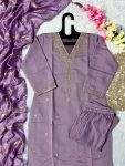 LATEST ROMAN SILK EMBROIDERY SEQUENCE WORK TOP BOTTOM WITH DUPATTA PARTY WEAR WHOLESALE PRICE ETHNIC GARMENT (5)