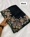 LATEST VICHITRA SILK THREAD SEQUENCE EMBROIDREY ARC BOREDR SAREE WITH UNSTITCHED BLOUSE PARTY WEAR WHOLESALE PRICE ETHNIC GARMENT (4)