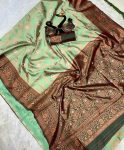 MOST PICKED LICHI SILK ZARI WEAVING WORK SAREE WITH UNSTITCHED BLOUSE PARTY WEAR WHOLESALE PRICE ETHNIC GARMENT (9)