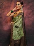 MOST PICKED LICHI SILK ZARI WEAVING WORK SAREE WITH UNSTITCHED BLOUSE PARTY WEAR WHOLESALE PRICE ETHNIC GARMENT (9)