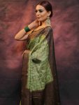 MOST PICKED LICHI SILK ZARI WEAVING WORK SAREE WITH UNSTITCHED BLOUSE PARTY WEAR WHOLESALE PRICE ETHNIC GARMENT (9)