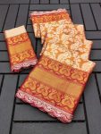 NEW ARRIVAL BANARASI SILK EMBROIDERY LACE WORK SAREE WITH UNSTITCHED BLOUSE PARTY WEAR WHOLESALE PRICE ETHNIC GARMENT (3)