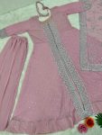 NEW ARRIVAL GEORGETTE EMBROIDERY SEQUENCE WORK TOP PALAZZO WITH DUPATTA PARTY WEAR WHOLESALE PRICE ETHNIC GARMENT (2)