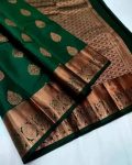 NEW ARRIVAL LICHI SILK GOLD ZARI WEAVING WORK SAREE WITH UNSTITCHED BLOUSE PARTY WEAR WHOLESALE PRICE ETHNIC GARMENT (12)