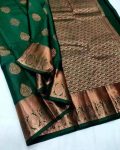 NEW ARRIVAL LICHI SILK GOLD ZARI WEAVING WORK SAREE WITH UNSTITCHED BLOUSE PARTY WEAR WHOLESALE PRICE ETHNIC GARMENT (12)