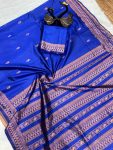 NEW ARRIVAL LICHI SILK ZARI WEAVING WORK SAREE WITH UNSTITCHED BLOUSE PARTY WEAR WHOLESALE PORICE ETHNIC GARMENT (4)