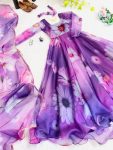 NEW ARRIVAL ORAGANZA TABBY SILK DIGITAL PRINTED GOWN WITH DUPATTA PARTY WEAR WHOLESALE PRICE ETHNIC GARMENT (15)