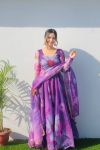 NEW ARRIVAL ORAGANZA TABBY SILK DIGITAL PRINTED GOWN WITH DUPATTA PARTY WEAR WHOLESALE PRICE ETHNIC GARMENT (15)