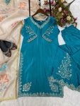RICH LOOK CHINON SEQUENCE EMBROIDERY WORK TOP PALAZZO WITH DUPATTA FESTIVAL WEAR WHOLESALE PRICE ETHNIC GARMENT (8)