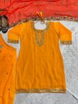 RICH LOOK GEORGETTE EMBROIDERY AND SEQUENCE WORK TOP LEHENGA WITH DUPATTA PARTY WEAR WHOLESALE PRICE ETHNIC GARMENT (4)