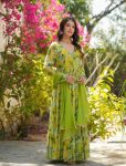 RICH LOOK GEORGETTE LINNING WITH DIGITAL PRINT WORK GOWN WITH DUPATTA FESTIVAL WEAR WHOLESALE PRICE ETHNIC GARMENT (14)