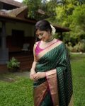 TRADITIONAL BANARASI SOFT SILK BROCADE JARI WORK SAREE WITH UNSTITCHED BLOUSE PARTY WEAR WHOLESALE PRICE ETHNIC GARMENT (4)