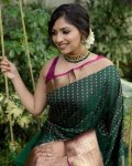 TRADITIONAL BANARASI SOFT SILK BROCADE JARI WORK SAREE WITH UNSTITCHED BLOUSE PARTY WEAR WHOLESALE PRICE ETHNIC GARMENT (4)