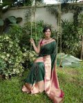 TRADITIONAL BANARASI SOFT SILK BROCADE JARI WORK SAREE WITH UNSTITCHED BLOUSE PARTY WEAR WHOLESALE PRICE ETHNIC GARMENT (4)
