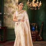 TRADITIONAL BANARASI ZARI WEAVING WORK SAREE WITH UNSTITCHED BLOUSE PARTY WEAR WHOLESALE PRICE ETHNIC GARMENT (5)