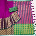 TRADITIONAL COTTON SILK JACQUARD BORDER WORK SAREE WITH UNSTITCHED BLOUSE PARTY WEAR WHOLESALE PRICE ETHNIC GARMENT 11 (1)