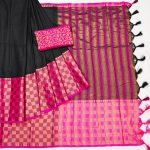 TRADITIONAL COTTON SILK JACQUARD BORDER WORK SAREE WITH UNSTITCHED BLOUSE PARTY WEAR WHOLESALE PRICE ETHNIC GARMENT 2 (1)