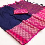 TRADITIONAL COTTON SILK JACQUARD BORDER WORK SAREE WITH UNSTITCHED BLOUSE PARTY WEAR WHOLESALE PRICE ETHNIC GARMENT 3 (2)