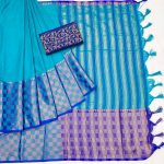 TRADITIONAL COTTON SILK JACQUARD BORDER WORK SAREE WITH UNSTITCHED BLOUSE PARTY WEAR WHOLESALE PRICE ETHNIC GARMENT 4 (1)