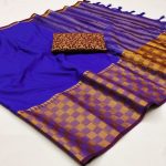 TRADITIONAL COTTON SILK JACQUARD BORDER WORK SAREE WITH UNSTITCHED BLOUSE PARTY WEAR WHOLESALE PRICE ETHNIC GARMENT 7 (2)